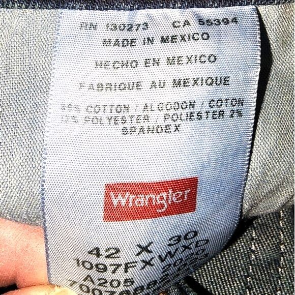 Wrangler NWT Five Star Flex Medium Dark Wash Relaxed Fit Men's Jeans Size 42X30 - Picture 5 of 8